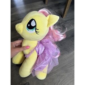 Build A Bear My Little Pony Flutter Shy 16" Plush Yellow Pegasus Pink Hair